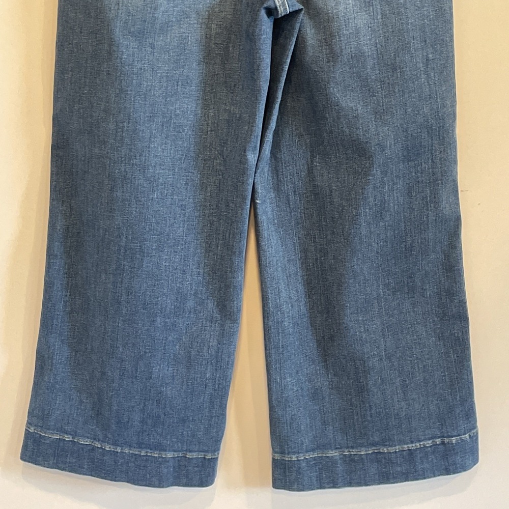 Spanx Air Essential Wide Leg High Rise Patch Pocket Jeans Pull-On Size M Stretch - Picture 13 of 16